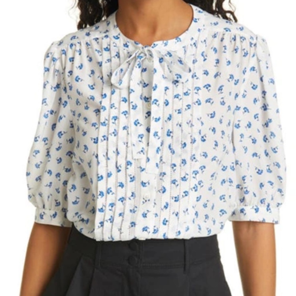 Rebecca Taylor NWOT Puff Sleeve Blouse Silk
